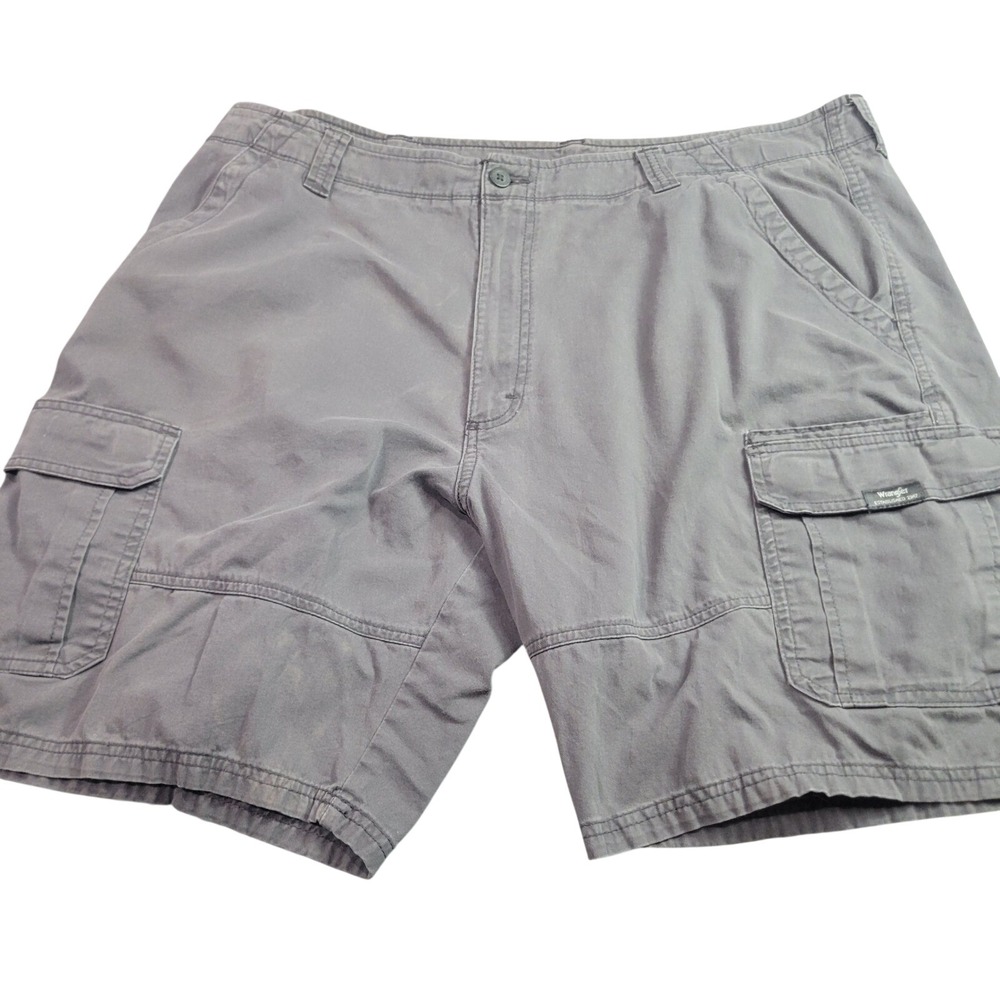 Wrangler Cargo Shorts Mens 40 Grey 60ACWA Cotton Stretch Utility Workwear Hiking